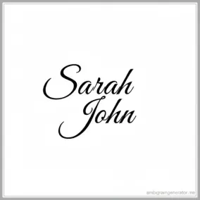 Two-Name Ambigram: Sarah/John